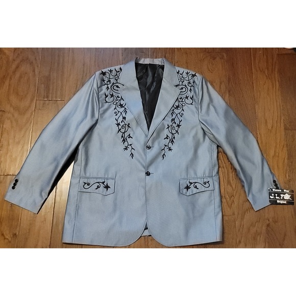 NWT J. L. FOX Men's Western Wear Embroidered Blazer Sports Jacket SZ‎ 46T